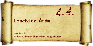 Loschitz Ádám névjegykártya